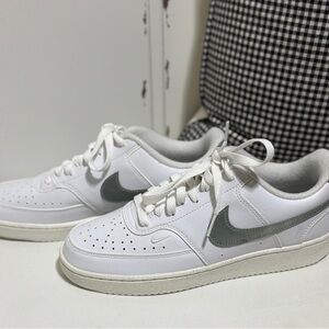 Women’s Nike (leather outer) size 9. White and Sage Green